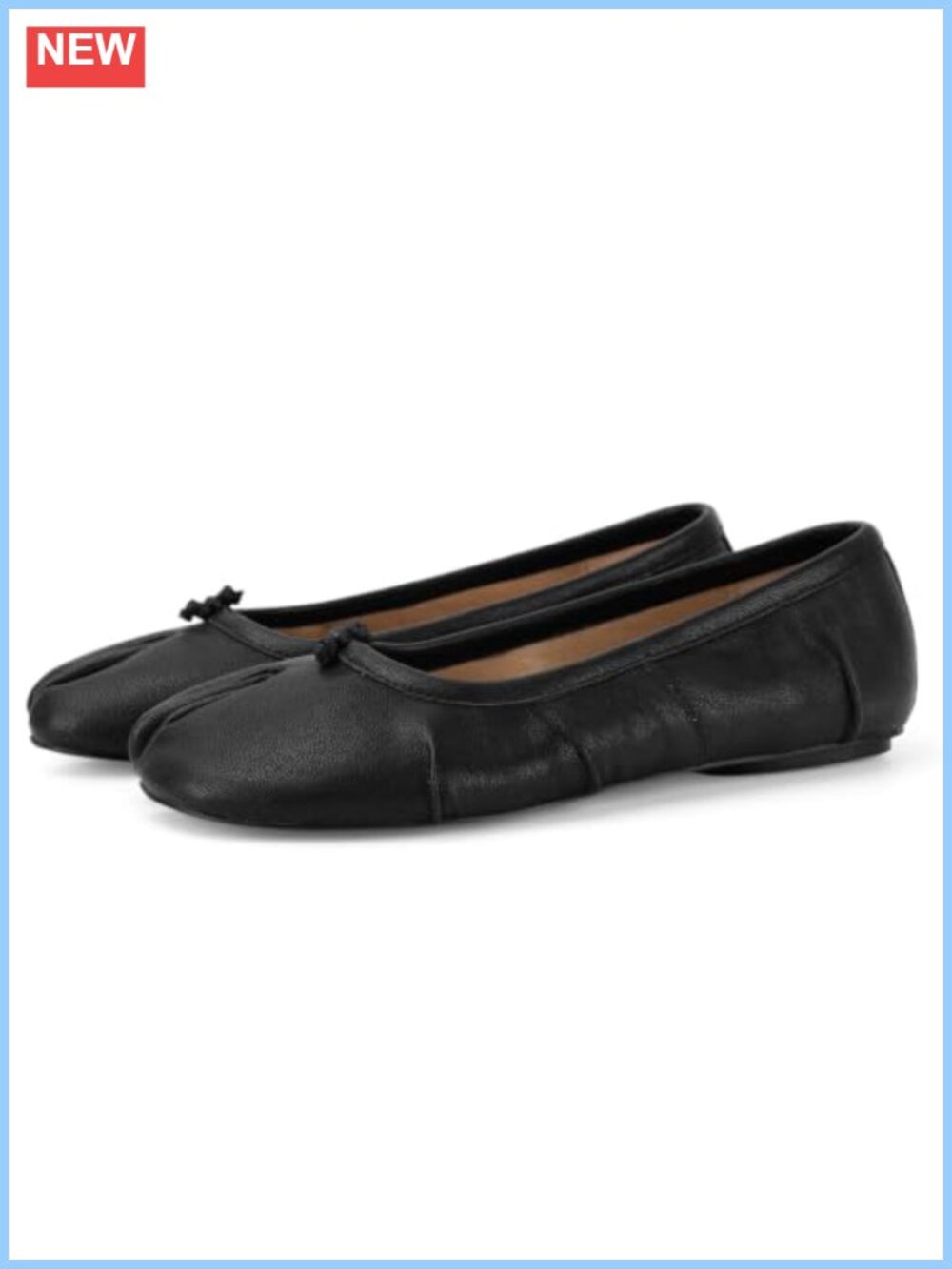 Split Toe Ballet Flats Faux Leather Slip On Casual Dressy Shoes